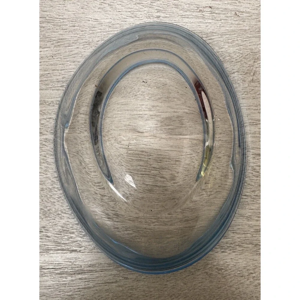 Holmegaard Selandia Style Art Glass Bowl Blue Rim Tri-Corner 7